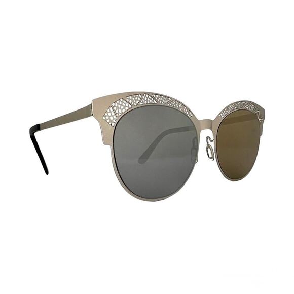 Gold Mirrored Two Tone Retro Cat Eye Sunglasses UV400 - Picture 4 of 6
